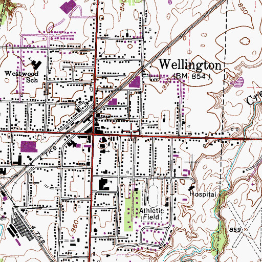 Topographic Map of South Lorain County Ambulance, OH
