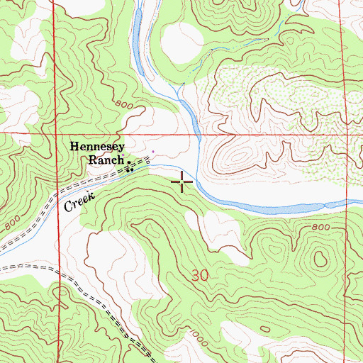 Topographic Map of Bucksnort Creek, CA