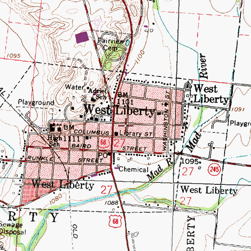 Topographic Map of Macochee Joint Ambulance District, OH