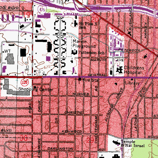Topographic Map of Lucas County Emergency Medical Services - Life Squad 5, OH