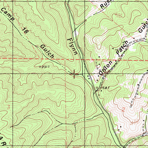 Topographic Map of Camp Sixteen Gulch, CA