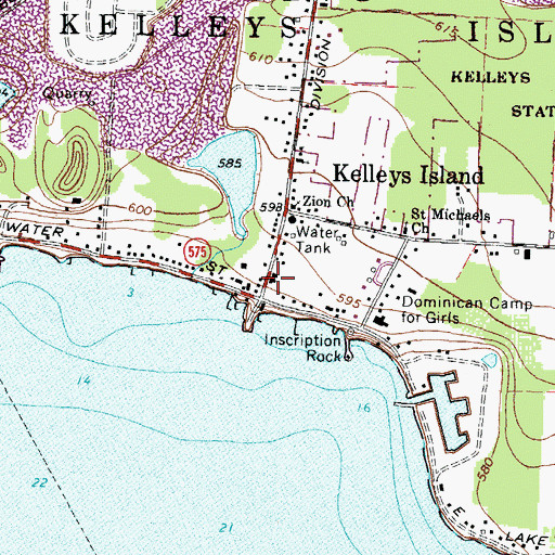 Topographic Map of Kelleys Island Emergency Medical Services, OH