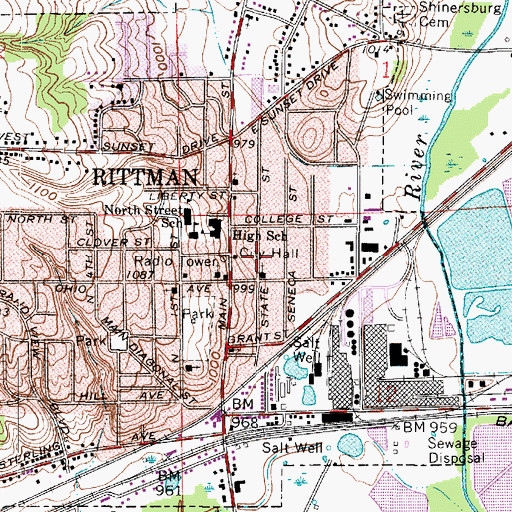 Topographic Map of Rittman Emergency Medical Services, OH