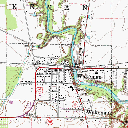Topographic Map of Citizens Ambulance Service, OH