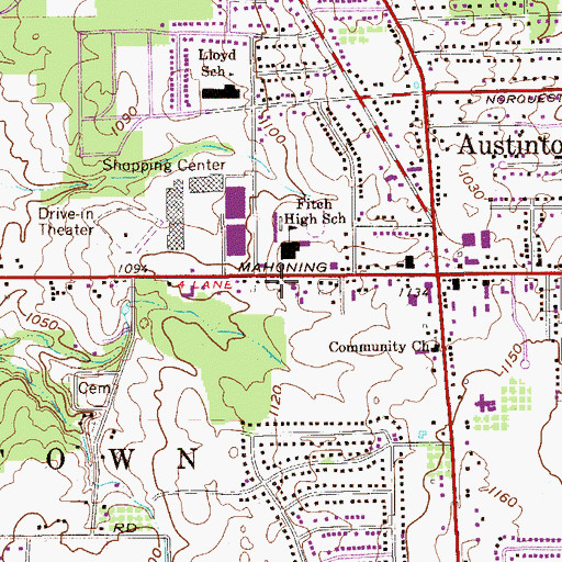 Topographic Map of Lane Life Transport Paramedics, OH