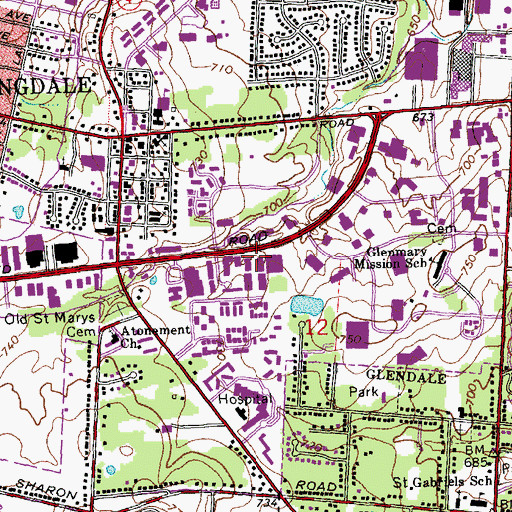 Topographic Map of Lifecare Medical Services Cincinnati Substation, OH