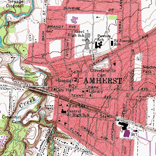 Topographic Map of Lifecare Ambulance Service Station 9, OH