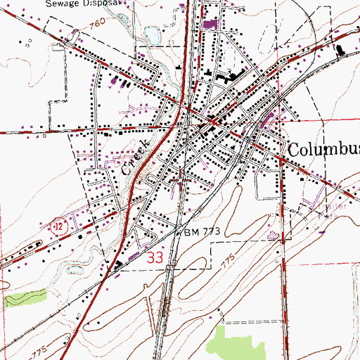 Topographic Map of Columbus Grove Emergency Medical Services, OH