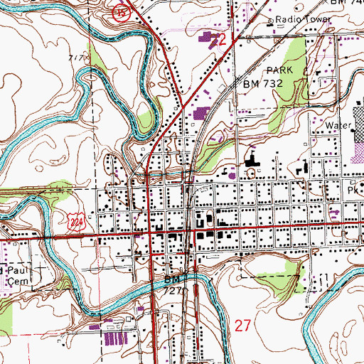Topographic Map of Ottawa Emergency Medical Services, OH