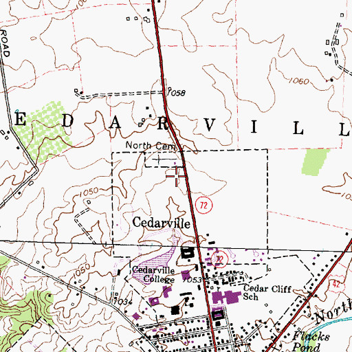 Topographic Map of Cedarville University Emergency Medical Services, OH