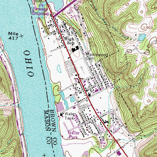 Topographic Map of Ripley Life Squad, OH