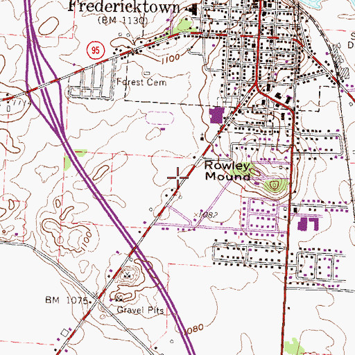 Topographic Map of Fredericktown Emergency Medical Service, OH
