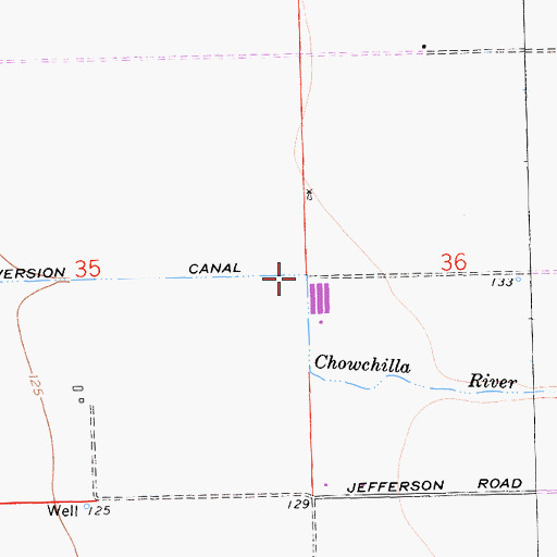 Topographic Map of Chowchilla River, CA