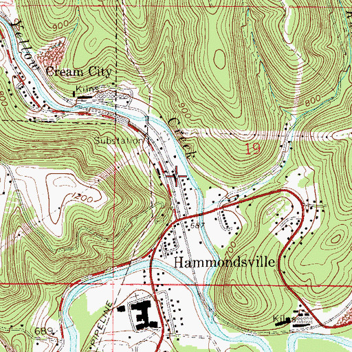 Topographic Map of Saline Township Emergency Medical Services, OH