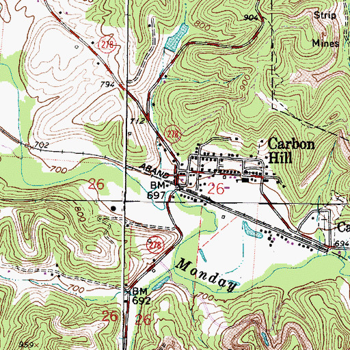 Topographic Map of Pickway Planes Health Professionals, OH