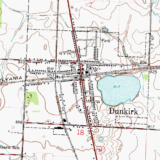 Topographic Map of Blanchard - Dunkirk Joint Ambulance, OH