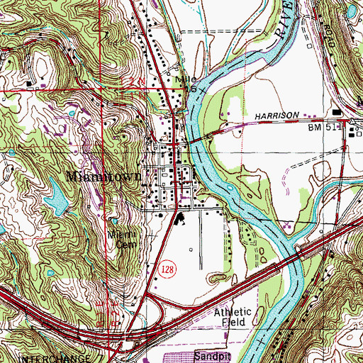 Topographic Map of Western Joint Ambulance District, OH