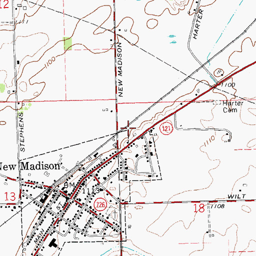 Topographic Map of Tri - Village Rescue Services, OH