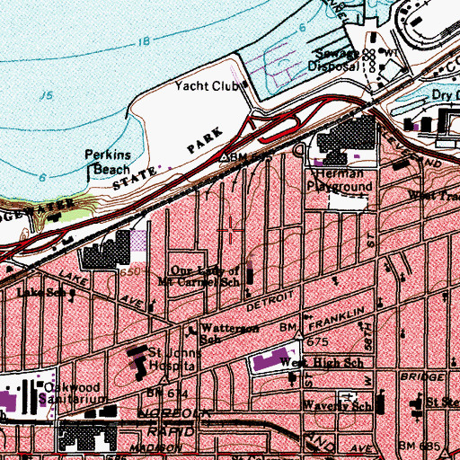 Topographic Map of Mobil Martin Emergency Medical Services, OH
