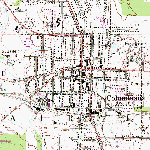 Topographic Map of Columbiana Emergency Medical Services, OH