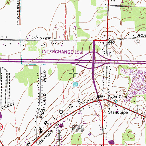 Topographic Map of University Hospitals Avon Health Center, OH