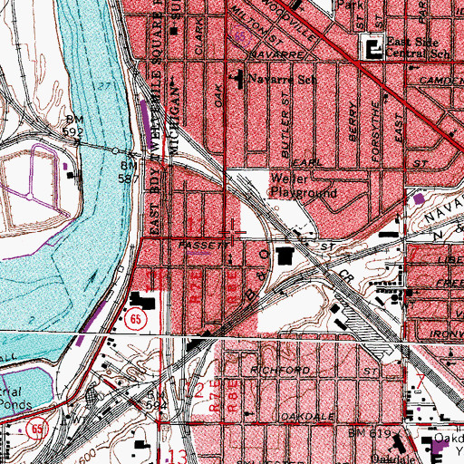 Topographic Map of Lucas County Emergency Medical Services - Life Squad 2, OH