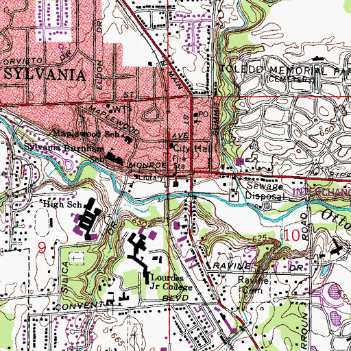 Topographic Map of Lucas County Emergency Medical Services - Life Squad 6, OH