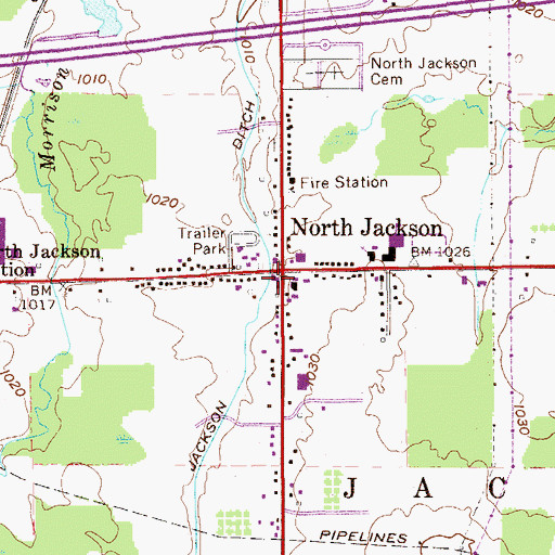 Topographic Map of Pellin Ambulance Service Station 2, OH
