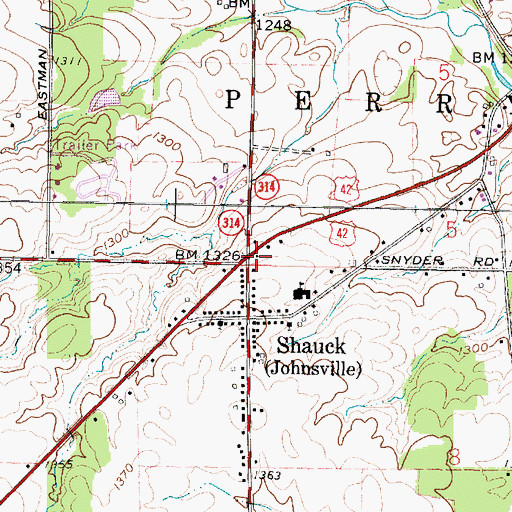 Topographic Map of Morrow County Emergency Medical Services, OH