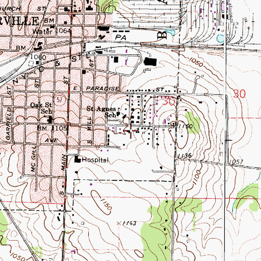 Topographic Map of Auble Emergency Medical Services and Ambulance, OH
