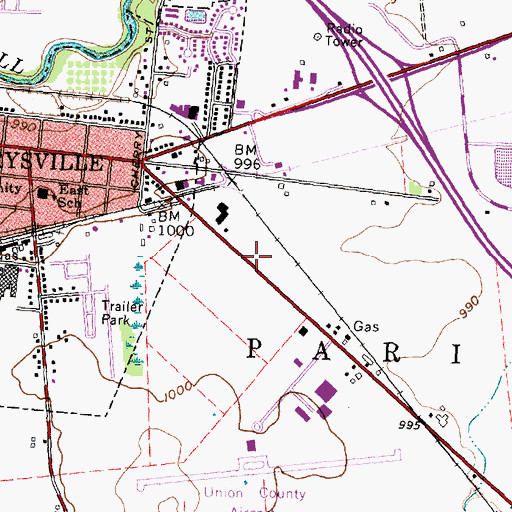 Topographic Map of Kare Medical Transport Service, OH