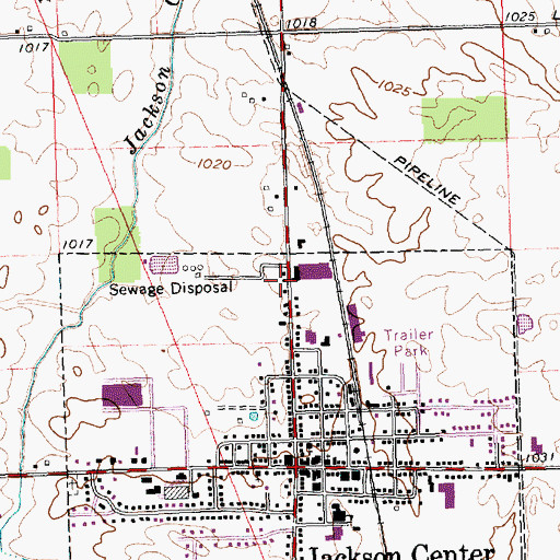 Topographic Map of Jackson Center Rescue Squad, OH