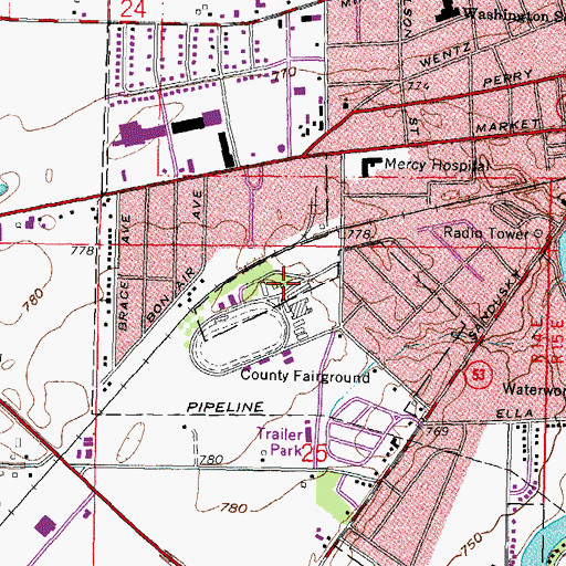 Topographic Map of Seneca County Emergency Medical Services, OH