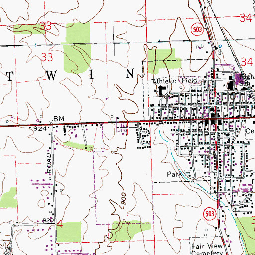 Topographic Map of West Alexandria Emergency Medical Services, OH