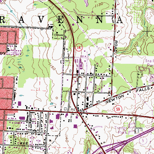 Topographic Map of North East Ambulance Service, OH