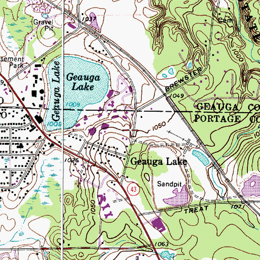 Topographic Map of Geauga Lake Wild Water Kingdom Emergency Medical Services, OH