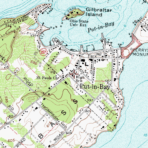 Topographic Map of Put - in - Bay Township Emergency Medical Services, OH