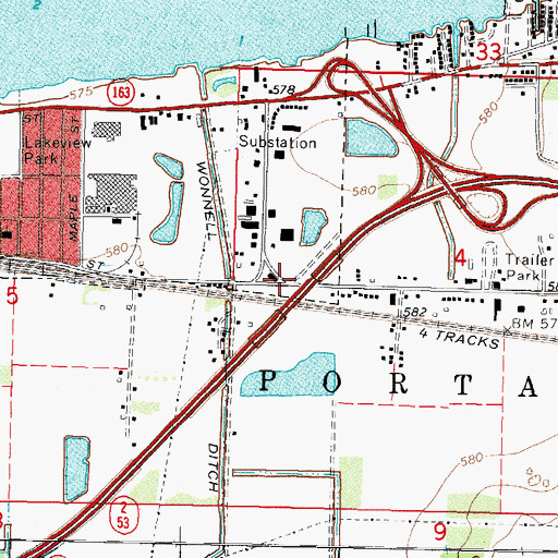 Topographic Map of Port Clinton Emergency Ambulance Service, OH