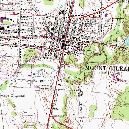 Topographic Map of Morrow County Emergency Medical Services, OH