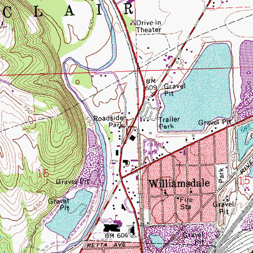 Topographic Map of Saint Clair Township and New Miami Life Squad, OH