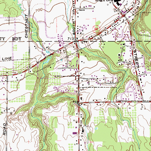 Topographic Map of Northwest Ambulance District, OH