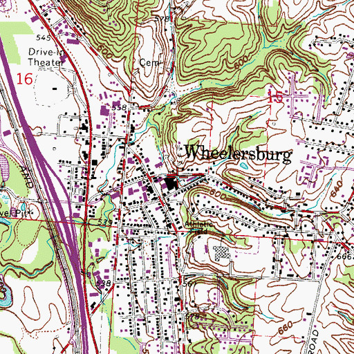 Topographic Map of Porter Township Emergency Rescue Association, OH