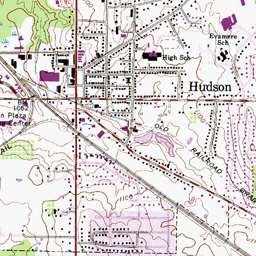 Topographic Map of Hudson Emergency Medical Services, OH