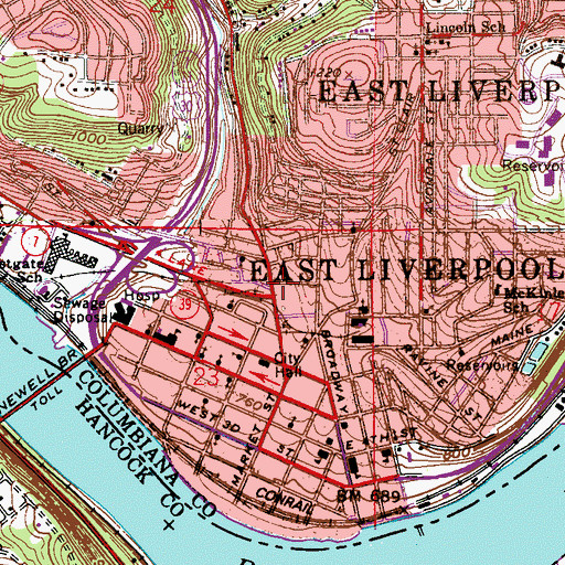 Topographic Map of Lifeteam Emergency Medical Services, OH
