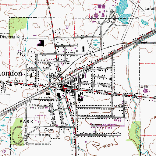 Topographic Map of Firelands Ambulance Service, OH
