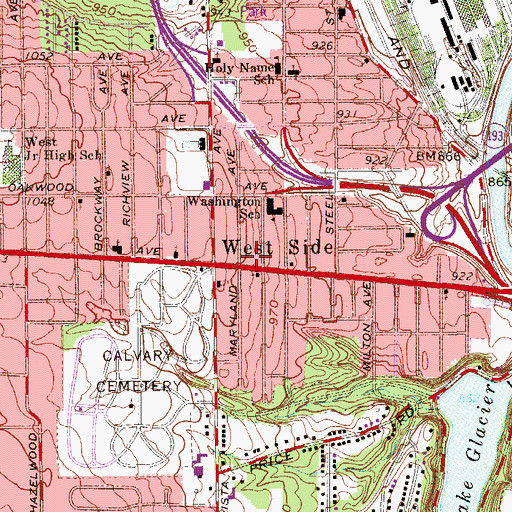 Topographic Map of Pellin Ambulance Service Station 3, OH