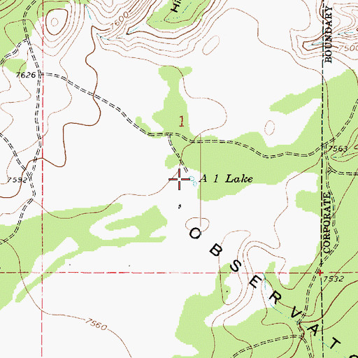 Topographic Map of A One Lake, AZ