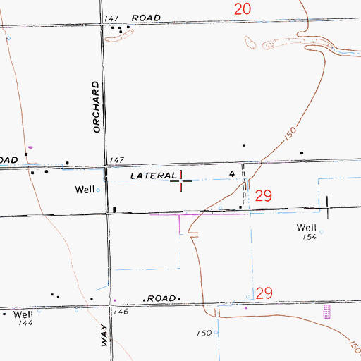 Topographic Map of Lateral Four, CA