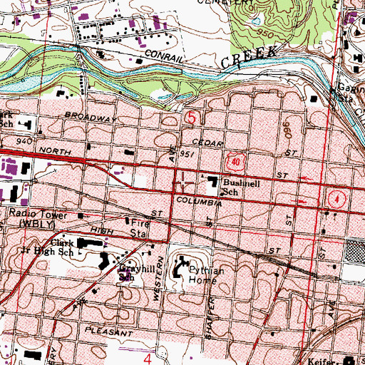 Topographic Map of Eaton Medical Transportation Station 5, OH