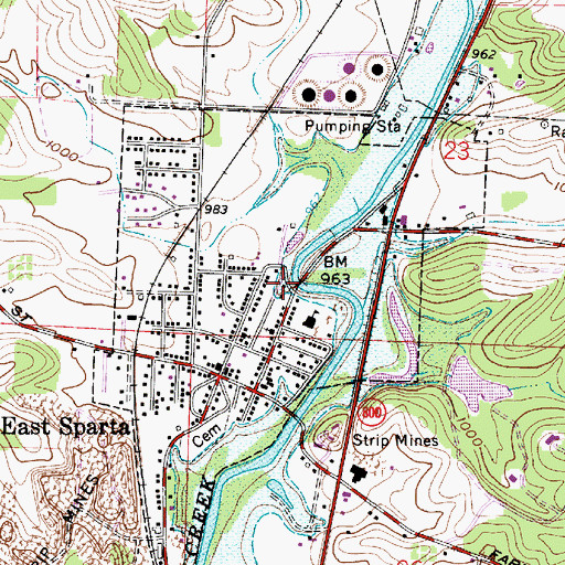 Topographic Map of Tri - Division Ambulance District, OH